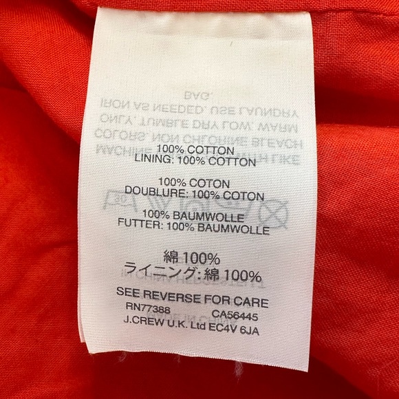 J.Crew Flutter Sleeve Eyelet Shift Dress Orange Red Women’s Size 2 - Picture 11 of 12